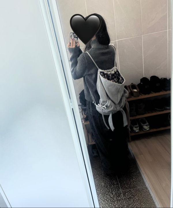 론론(RONRON) RIBBON HOOD SHOES BAG GREY - 사이즈 & 후기 | 무신사
