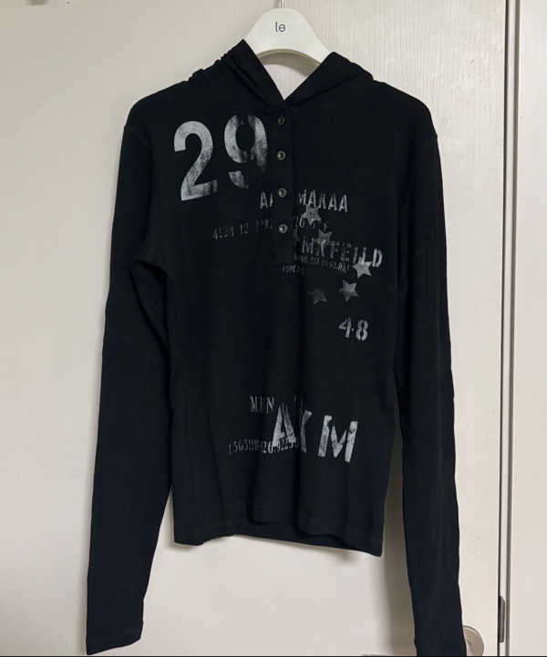 아캄(AAKAM) Numbering Hooded Long Sleeve (Black) - 사이즈 & 후기 