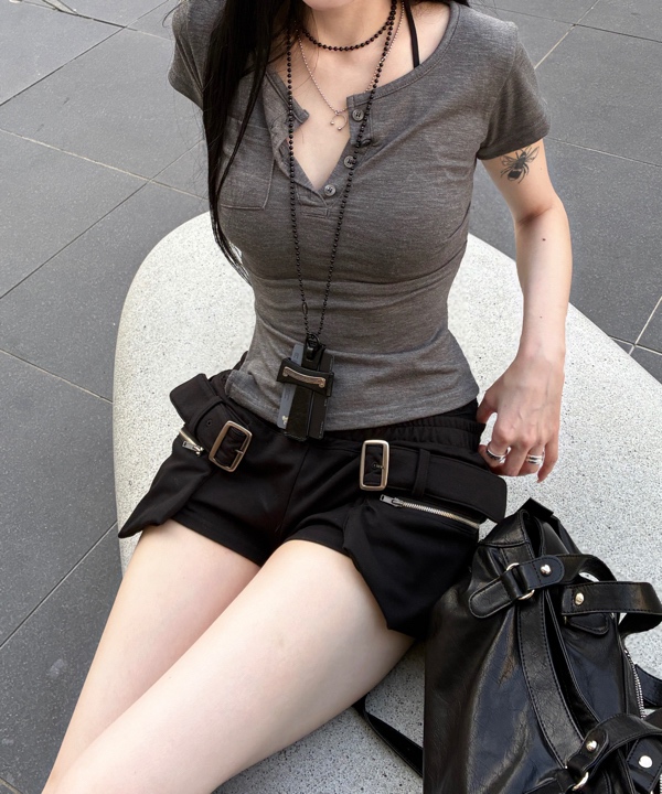 카시코(KASHIKO) Belted Pocket Shorts Black - 사이즈 & 후기 | 무신사