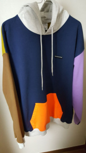 thisisneverthat multi colored hooded sweatshirt navy