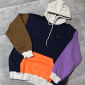 thisisneverthat multi colored hooded sweatshirt navy