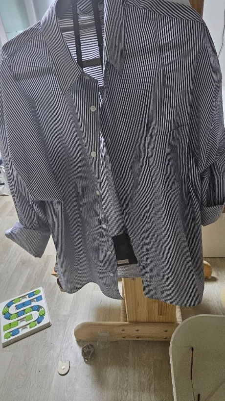 레이디 볼륨(LADY VOLUME) Overfit stripe shirt_black 후기