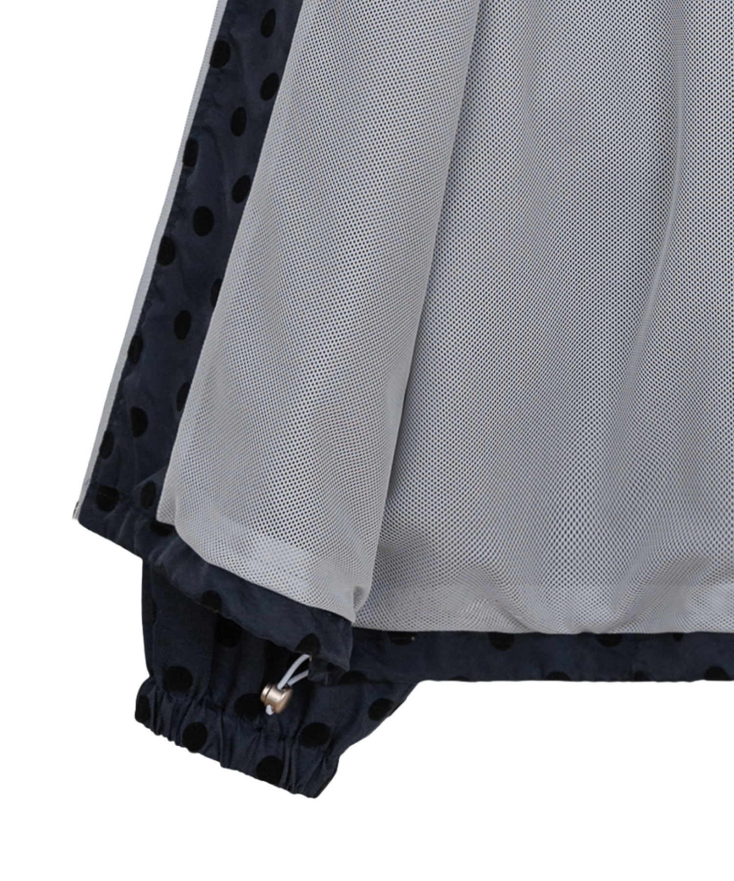 MUSINSA RAFFLE | OHESHIO dot frill hooded windbreaker jumper (navy)