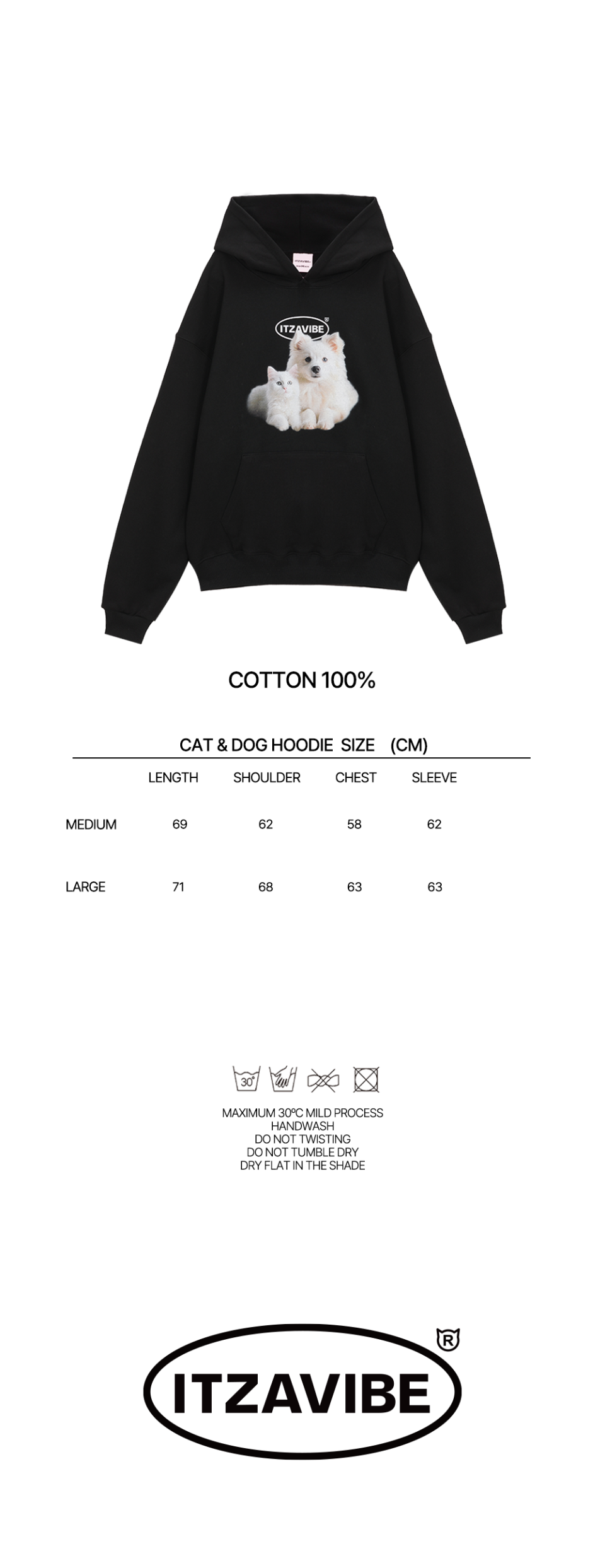 MUSINSA公式 | ITZAVIBE CAT&DOG FRIENDS HOODIE