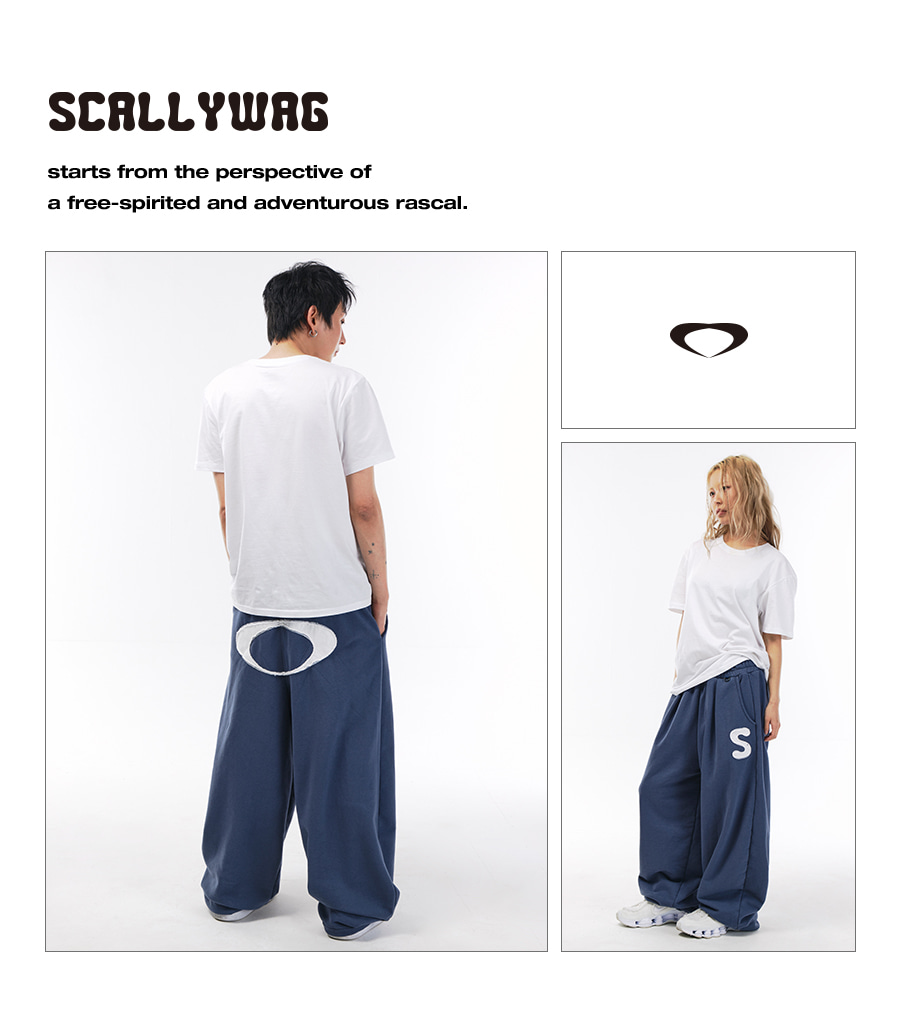 MUSINSA公式 | SCALLYWAG ロゴアップリケスウェットパンツ[ダークブルー]