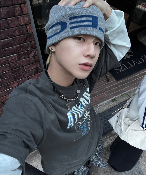 MUSINSA公式 | LECYTO LOGO JACQUARD BEANIE_[GRAY]