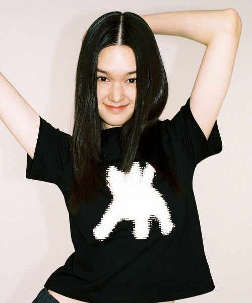 MUSINSA | AEAE FLASHED CATS EYE CROP T-SHIRTS [White]