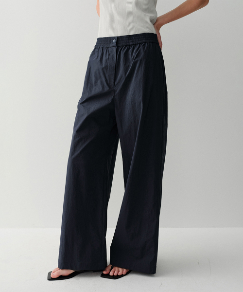 EAAH - WIDE BANDING PANTS (NAVY)