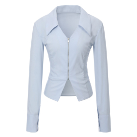 トップス KHAKIPOINT V Zip-up Shirts S MUSINSA | KHAKIPOINT V Zip-up Shirts (white)