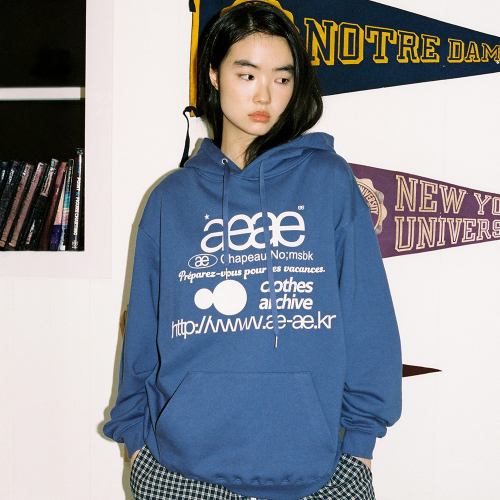 MUSINSA | AEAE WEB LOGO LOOSED HOODIE [MELANGE GREY]