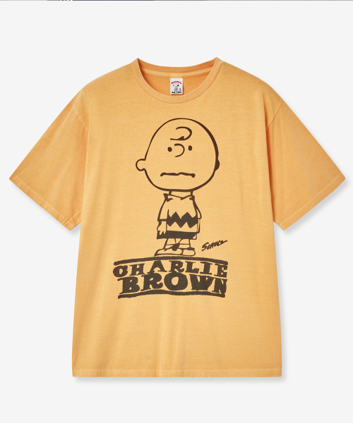 MUSINSA公式 | VTWO チャーリーブラウン ピグメントTシャツ (YELLOW)