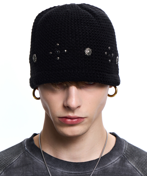 MUSINSA公式 | RSSC SUNBURST RIVET KNIT BEANIE - BLACK