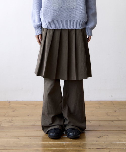 スカート THE COLDEST MOMENT skirt layered pants MUSINSA公式 | THECOLDESTMOMENT TCM skirt layered pants (brown)