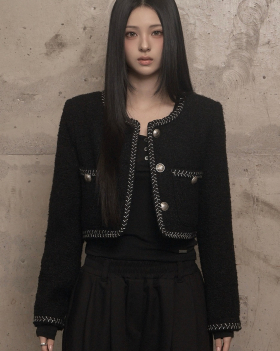 MUSINSA公式 | KHAKIPOINT Atelier Tweed Jacket (black)