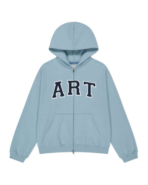 MUSINSA | THEMUSEUMVISITOR ART APPLIQUE HOODIE ZIP UP (OLIVE)