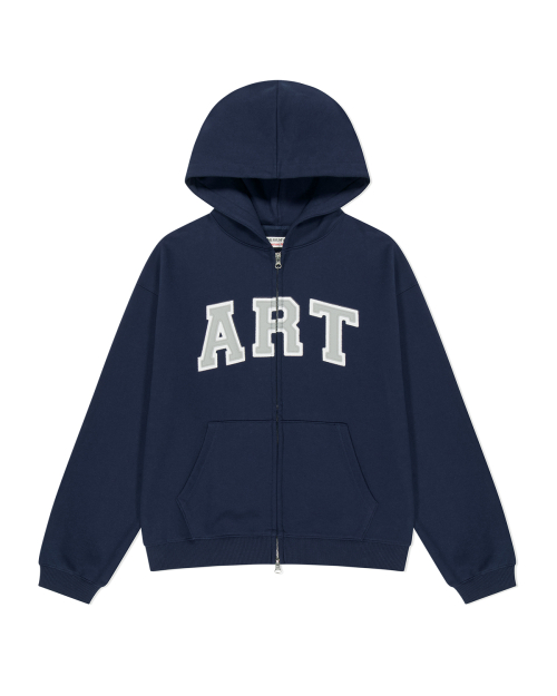 MUSINSA | THEMUSEUMVISITOR ART APPLIQUE HOODIE ZIP UP (OLIVE)