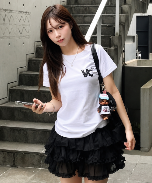 MUSINSA公式 | VENHIT VCシグネチャー刺繍スリム半袖Tシャツ[LPD]