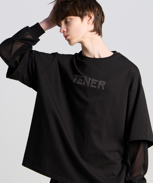 【入手困難】MUZE メッシュ レイヤード ロングスリーブ Tシャツ 1 黒 MUSINSA公式 | TENER メッシュレイヤードロングスリーブブラック