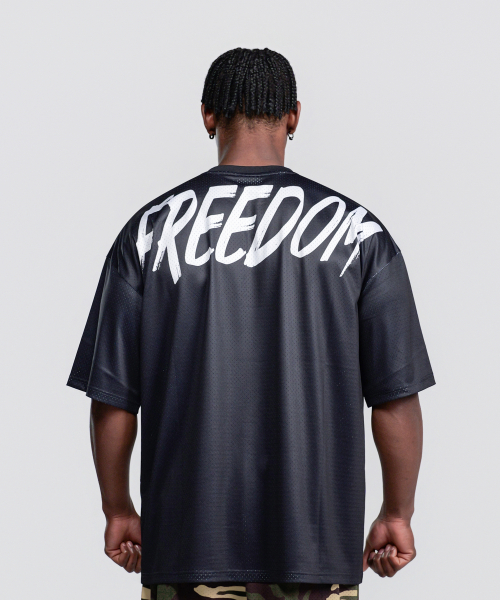 MUSINSA公式 | FREEDOM メッシュオーバーサイズバックプリントTシャツ