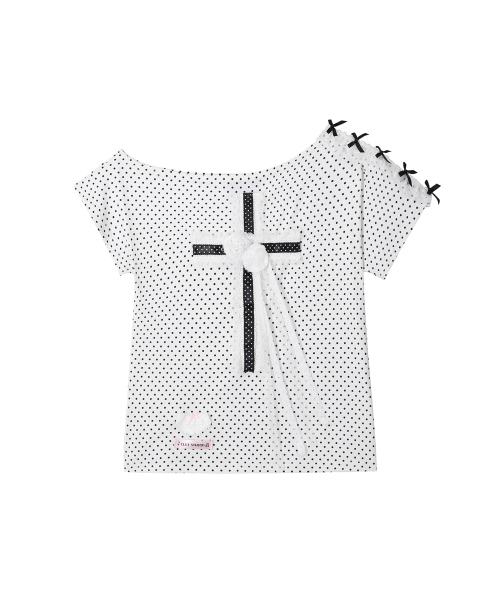 CLUT STUDIO ♡ 0 6 Satin Lace Cross top CLUT STUDIO - Tops | Shop Online | MUSINSA