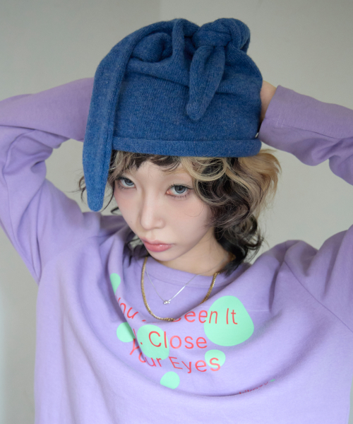 Tie Loop Beanie - Blue