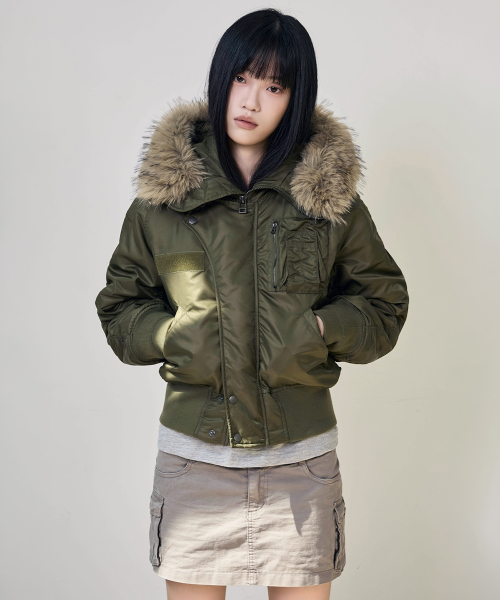 MUSINSA公式 | MIMTHEWARDROBE N2B ファーコート フライトボンバー_カーキ
