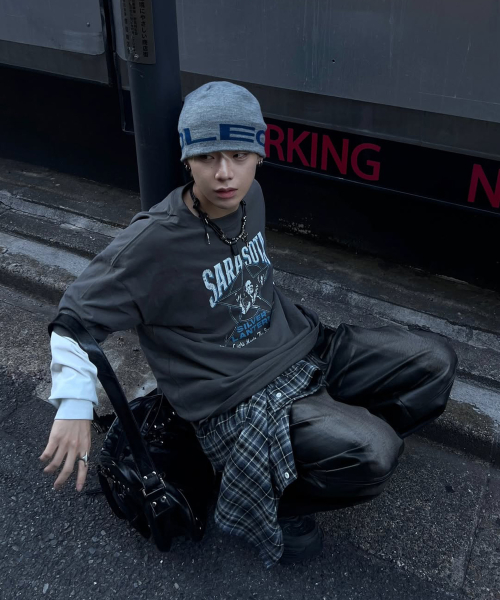 MUSINSA公式 | LECYTO LOGO JACQUARD BEANIE_[GRAY]