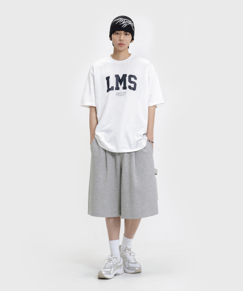 BERMUDA WIDE ONE-TUCK CARPENTER SWEAT SHORTS [GRAY] thumbnail 4