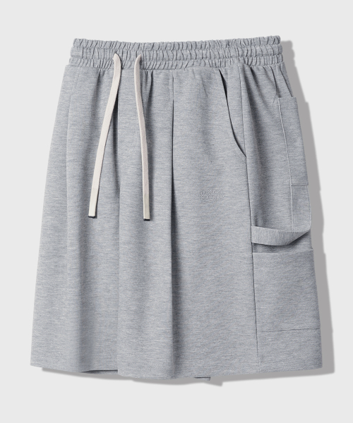 BERMUDA WIDE ONE-TUCK CARPENTER SWEAT SHORTS [GRAY] thumbnail 9