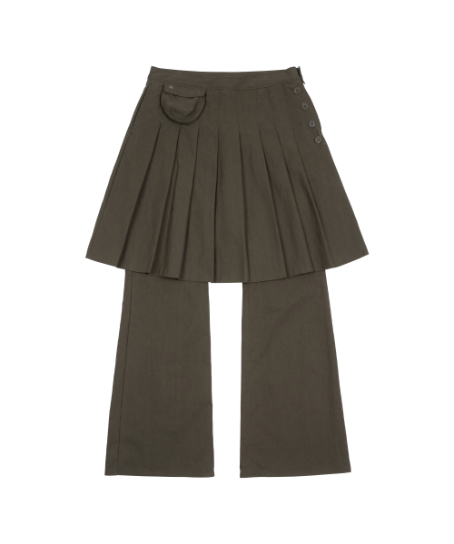 パンツ THECOLDESTMOMENT TCM skirt layered pants MUSINSA公式 | THECOLDESTMOMENT TCM skirt layered pants (brown)