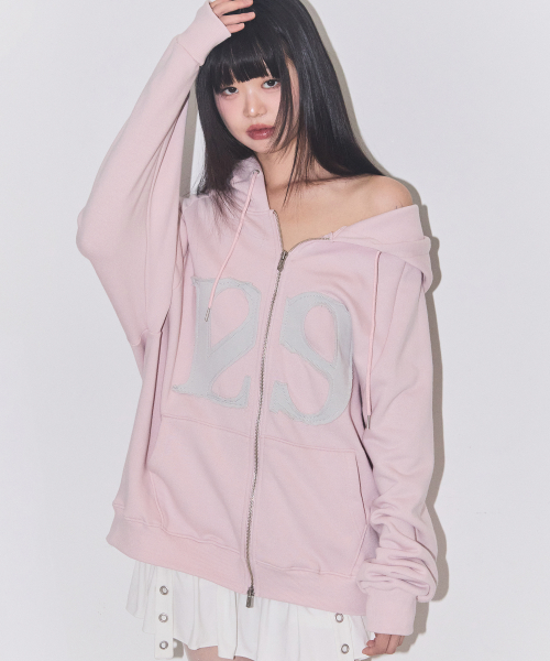 MUSINSA | ILLIGO 129 Logo Patch Hoodie Zip-Up Light Pink MUSINSA | ILLIGO 129 Logo Patch Hoodie Zip-Up Light Pink