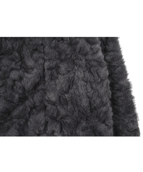Collar Zip-Up Fur Jacket _ Charcoal thumbnail 6