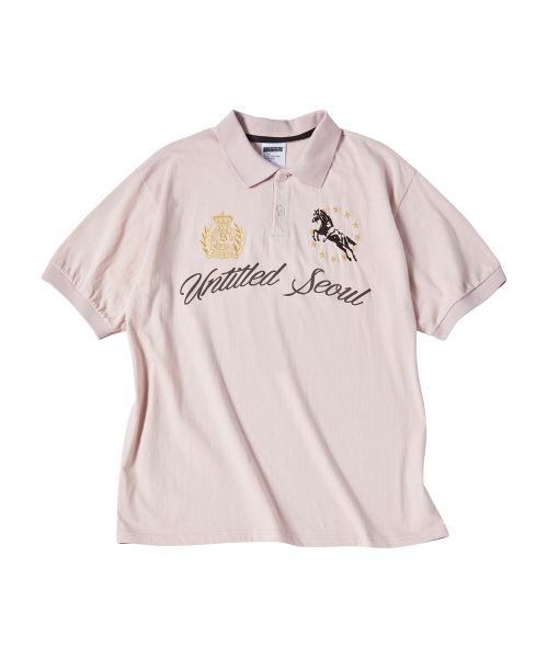 Untitled Crest Polo Crop Short Sleeve Pink thumbnail 3