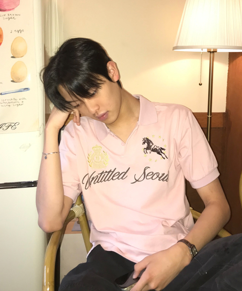 Untitled Crest Polo Crop Short Sleeve Pink thumbnail 7