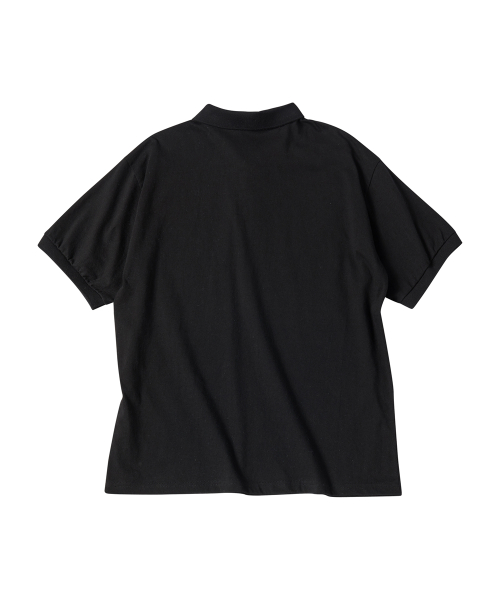 Untitled Crest Polo Crop Short Sleeve Black thumbnail 4