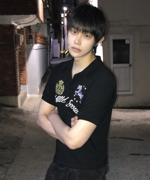 Untitled Crest Polo Crop Short Sleeve Black thumbnail 7