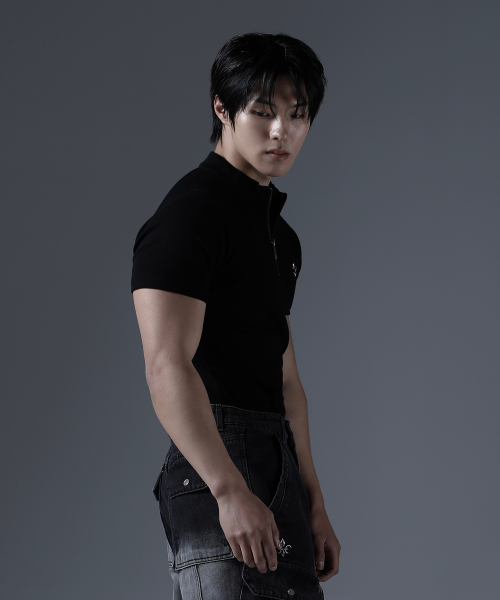 Kamid Antique Half-Zip Short Sleeve [Black] thumbnail 5