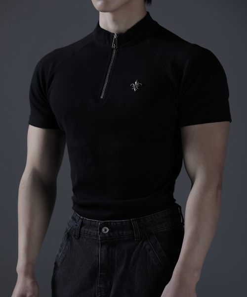 Kamid Antique Half-Zip Short Sleeve [Black] thumbnail 10