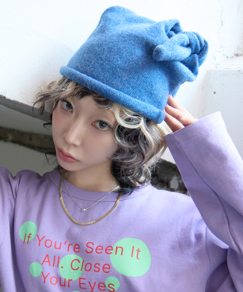 Tie Loop Beanie - Blue thumbnail 2