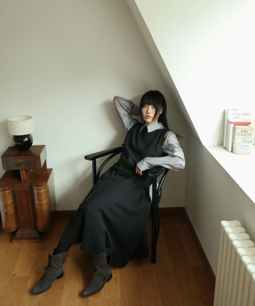 Cupra Diagonal Dress (Black) thumbnail 3