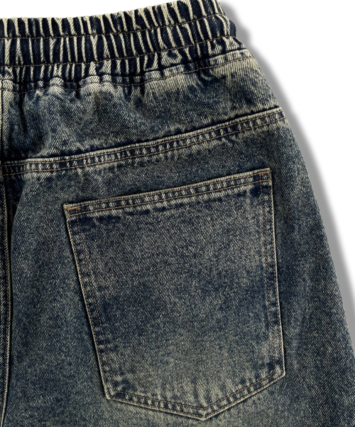 Banding Cut-Detail Curved Denim Pants LR6DU163_INDIGO thumbnail 6