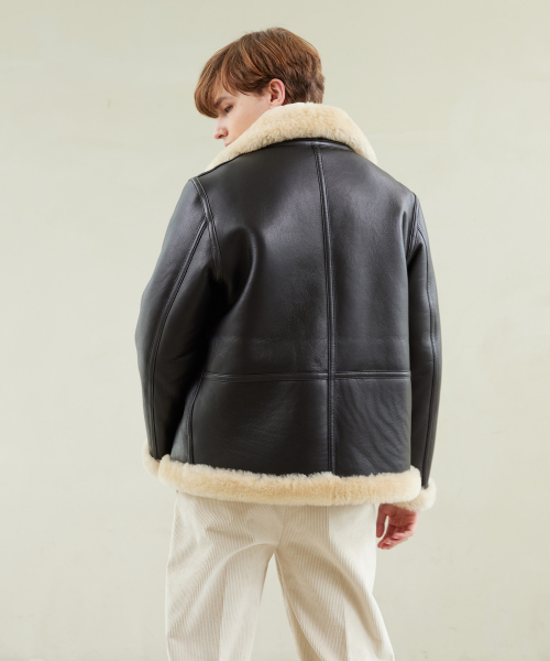Dark Brown Shearling Jacket thumbnail 4
