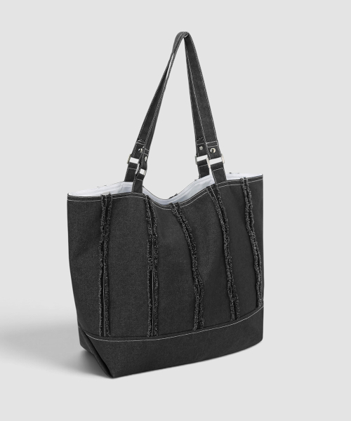 Fringe Line Big Bobu Shoulder Bags _ [Black] thumbnail 5