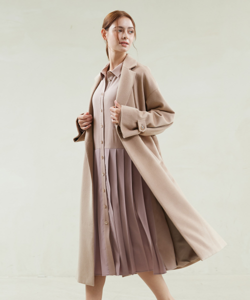Drop-Shoulder Oversized Cashmere Coat thumbnail 2