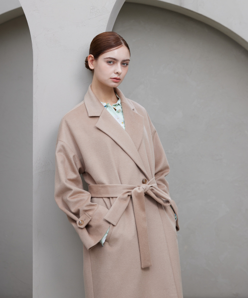 Drop-Shoulder Oversized Cashmere Coat thumbnail 3