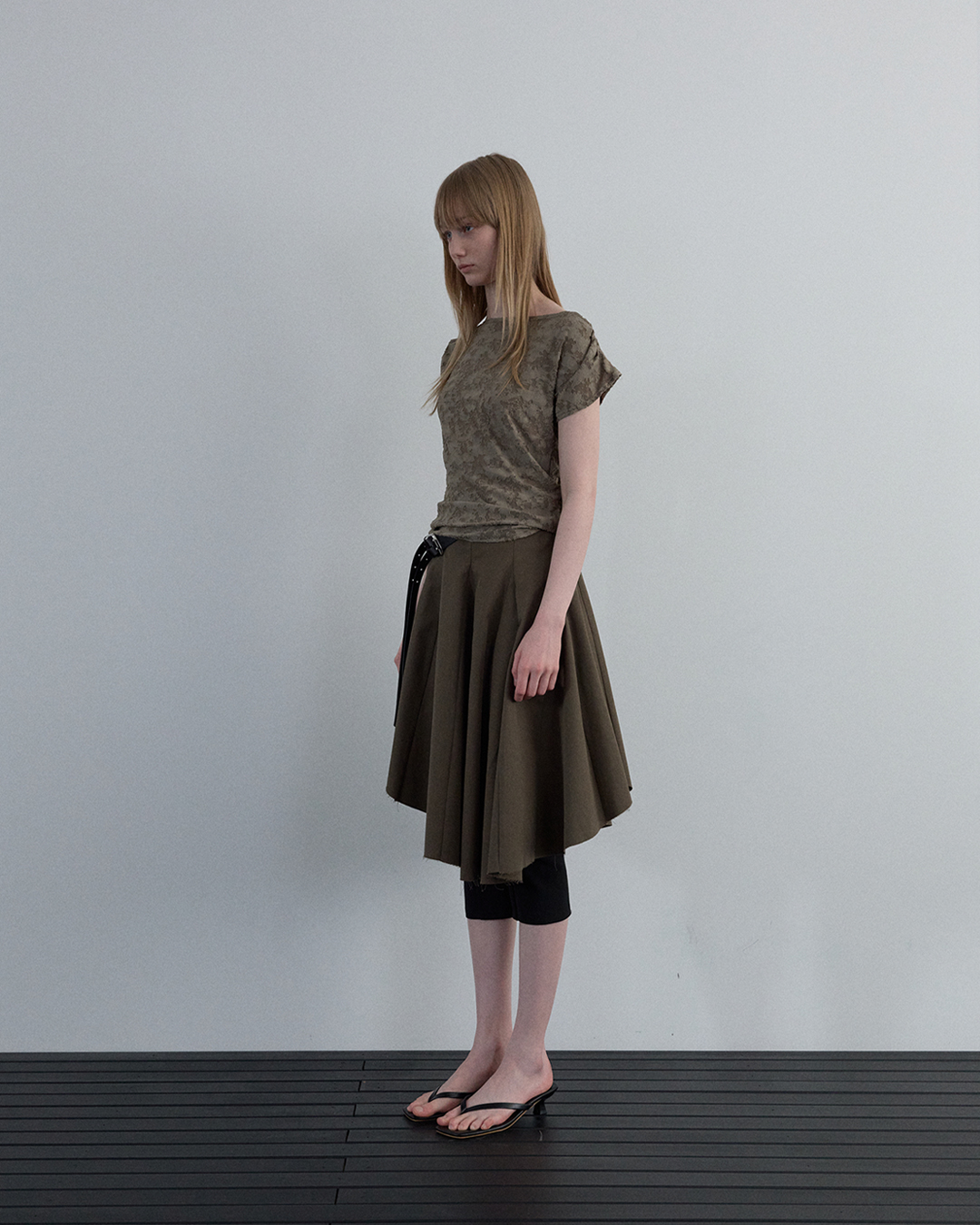 JACQUARD COWL-NECK TOP_IVORY - 2 COLORS KHAKI
