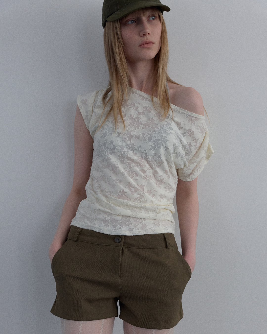 JACQUARD COWL-NECK TOP_IVORY - 2 COLORS IVORY