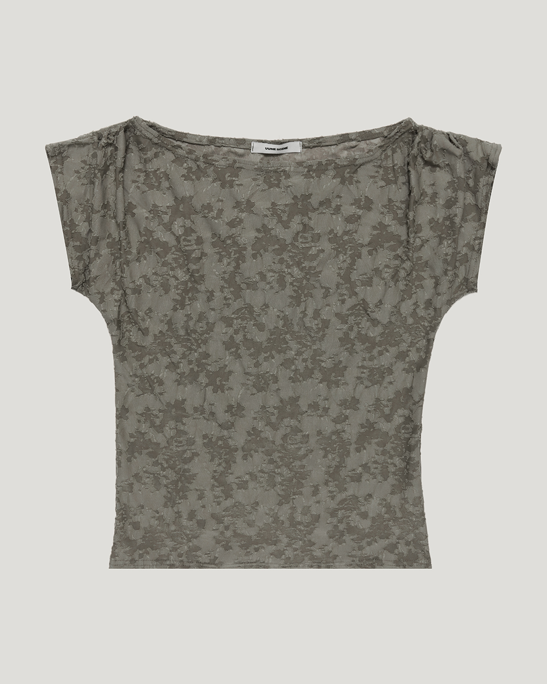 JACQUARD COWL-NECK TOP_IVORY - 2 COLORS KHAKI