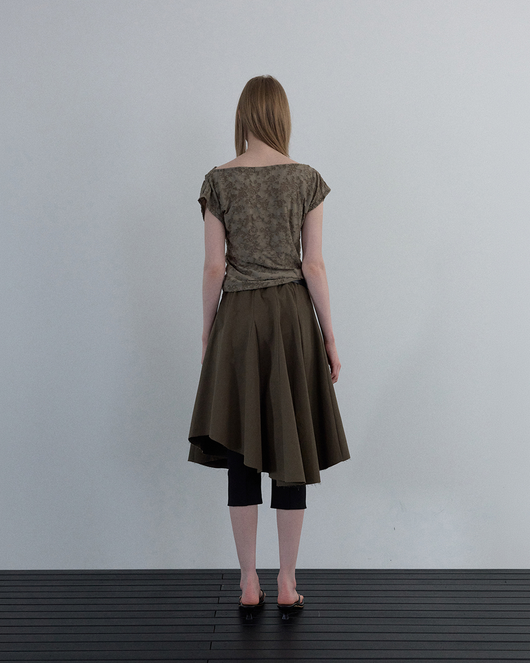 JACQUARD COWL-NECK TOP_IVORY - 2 COLORS KHAKI