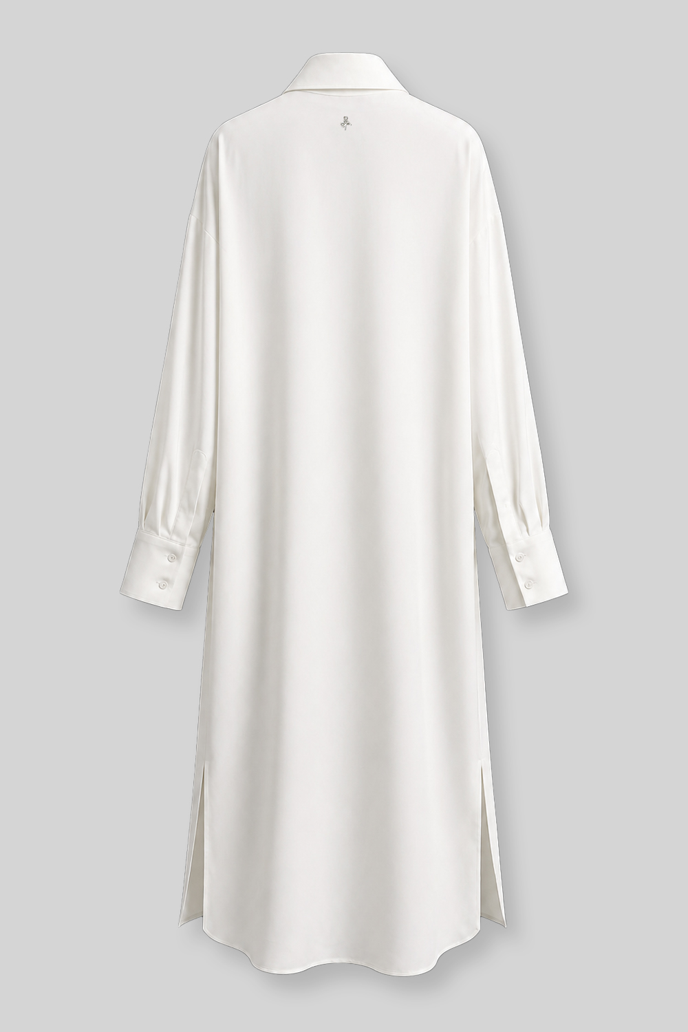 COOLING SILKY LONG SHIRT DRESS / WHITE